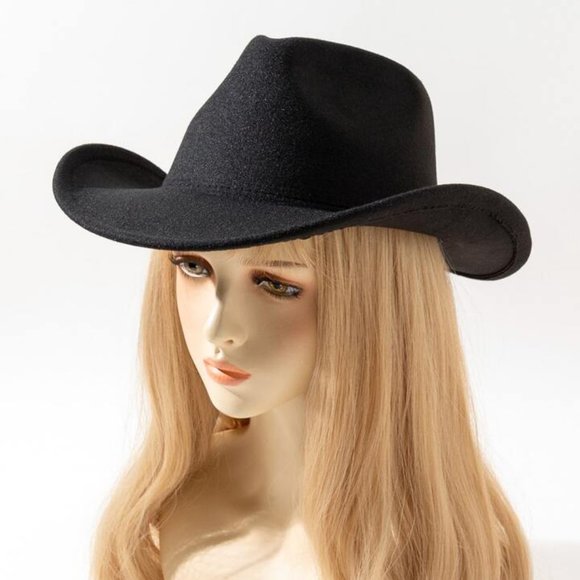 ONE PIECE JET  BLACK COWBOY HAT - Picture 1 of 2
